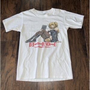 Death Note Men's Misa Amane Graphic Print White Jersey T-Shirt Crew Neck Size S